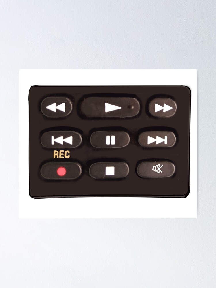 Remote control buttons 2 press play, rewind, fast forward, record, pause  or mute Sticker for Sale by Artonmytee