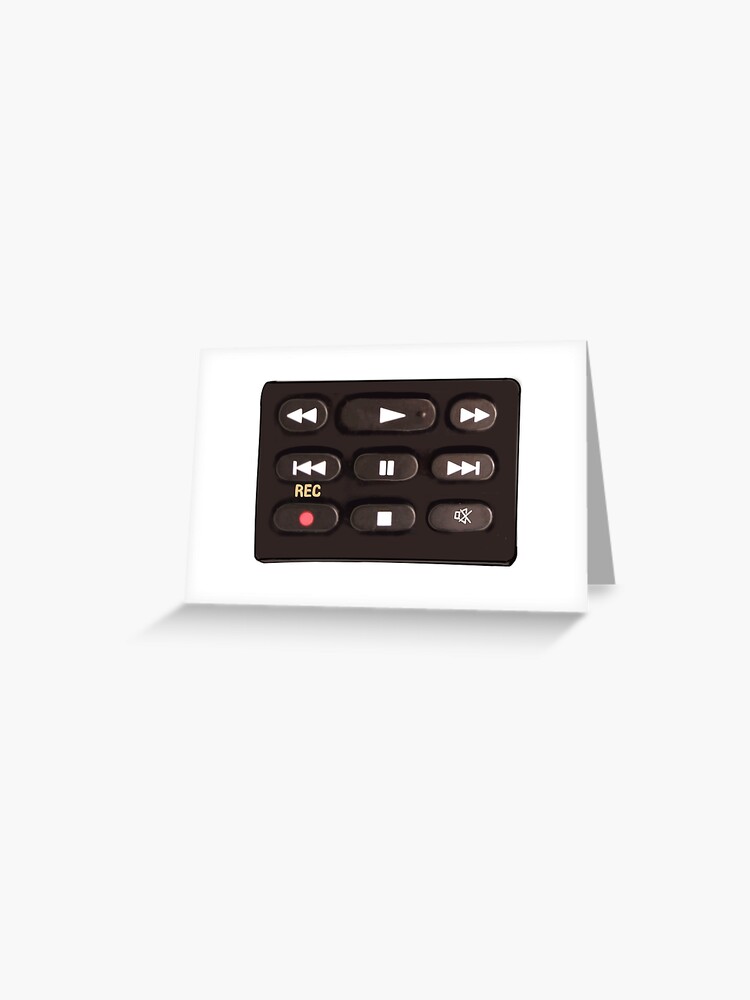 Remote control buttons press play, rewind, fast forward, record, pause or  mute | Greeting Card