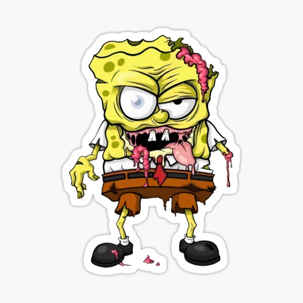 Spongebob Zombie Stickers Redbubble - spongebob zombies roblox