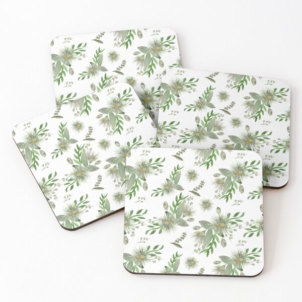 Item preview, Green Watercolour Springtime Australian Pattern designed and sold by Sketchbook Designs.