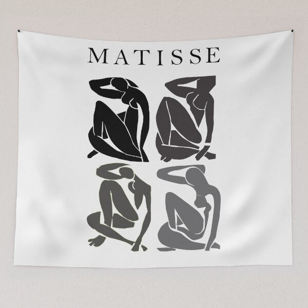 Item preview, Abstract woman by henri matisse, abstract nudes greyy monochrome designed and sold by shreya ranjan.
