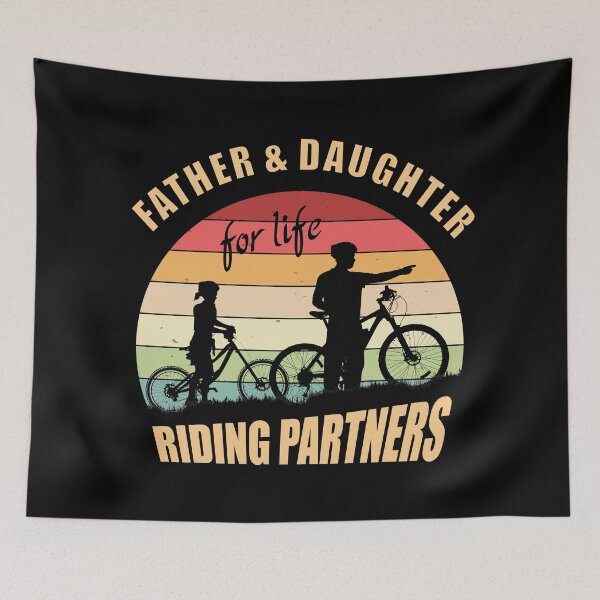 Item preview, Father and Daughter Riding Bicycles Vintage designed and sold by Rahdoo.