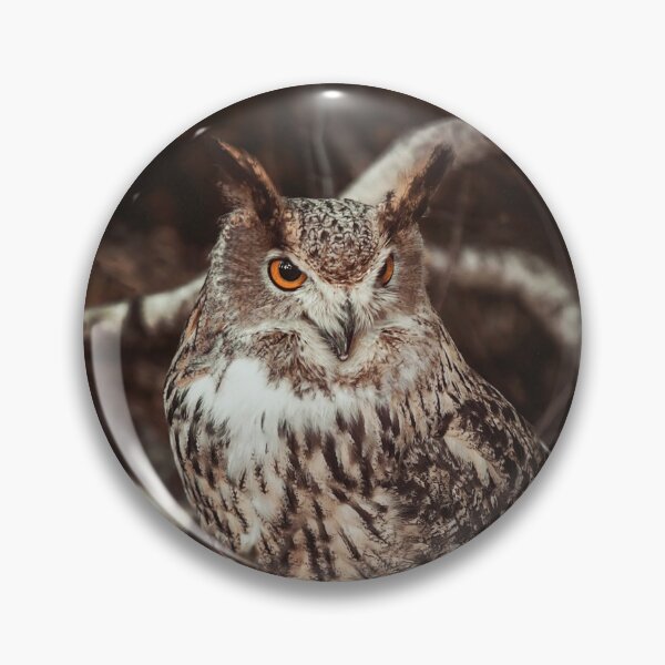 Item preview, Eurasian eagle-owl in the autumn forest designed and sold by EvaWald.