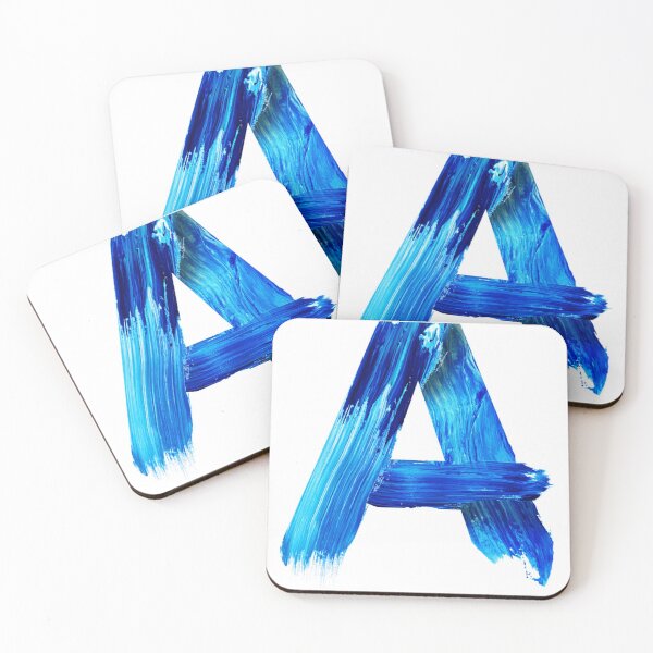Item preview, Blue watercolor painted letter A designed and sold by Artsy Corner.