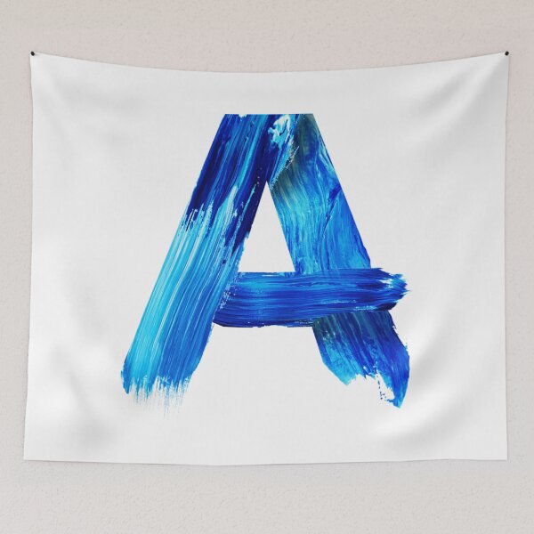 Item preview, Blue watercolor painted letter A designed and sold by Artsy Corner.