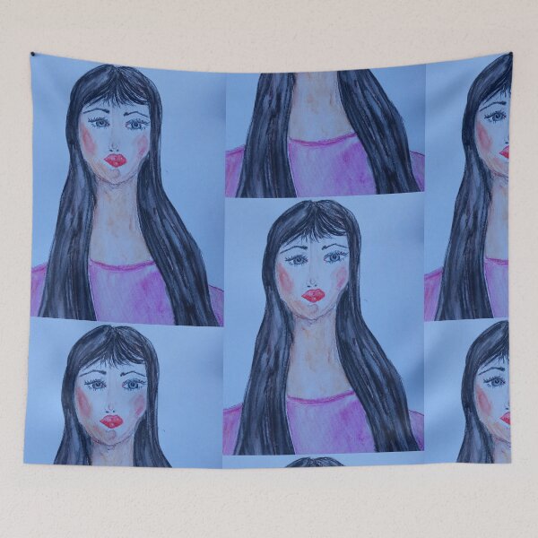 Item preview, A DARK HAIRED GIRL WITH BLUE EYES designed and sold by IvanaKada.