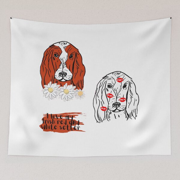 Item preview, Irish red and white setter  designed and sold by NinaBetterNot.