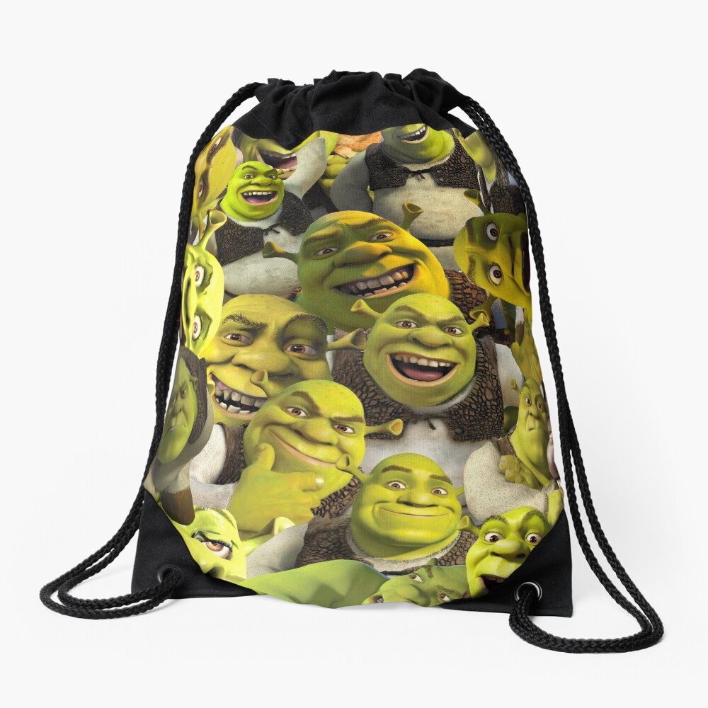 Shrek Collage Drawstring Bag