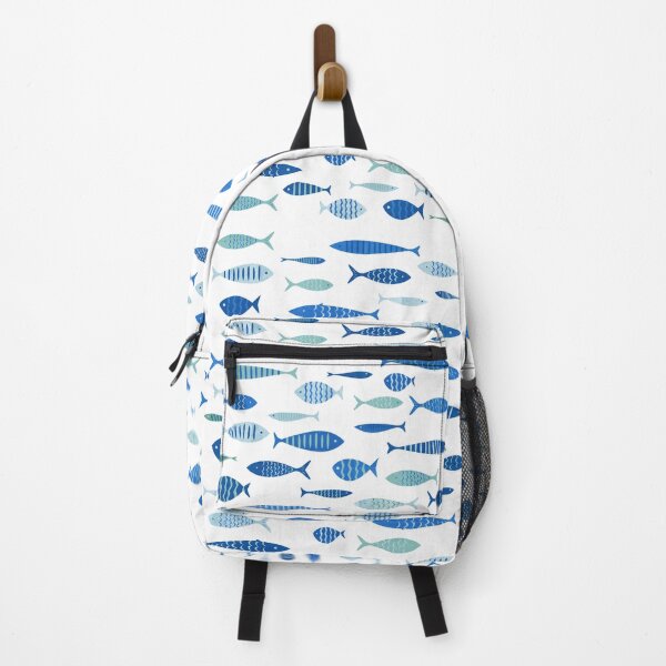 Item preview, Mid Century Modern Blue Fish Fishing MCM Mid Mod designed and sold by funnytshirtemp.