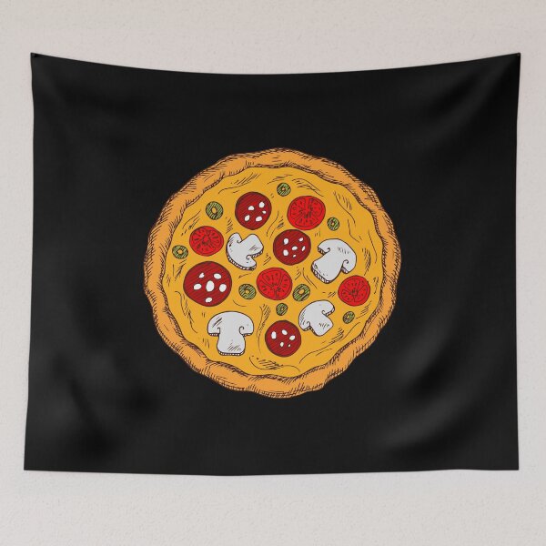 Item preview, tasty baked yummy pizza sketch colored designed and sold by Maria Simone.