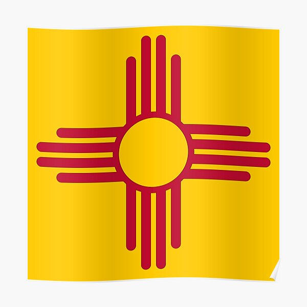 State Flag of New Mexico, USA - Zia Sun Symbol Poster