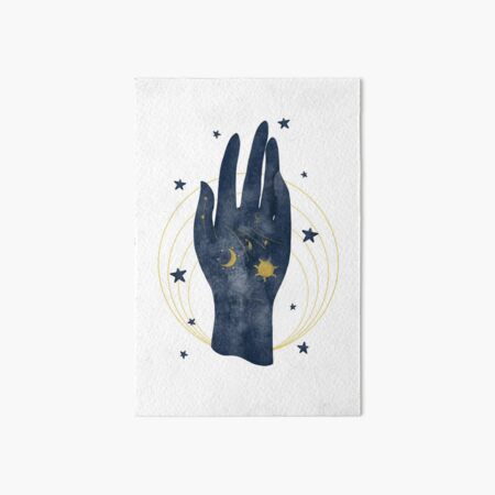 Palmistry in Blue Art Board Print