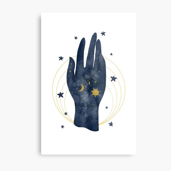 Palmistry in Blue Metal Print