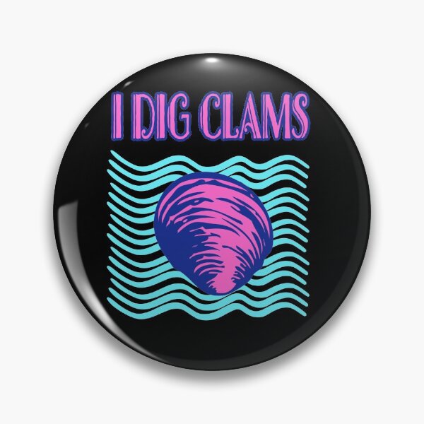 Item preview, I Dig Clams Quahog Shellfish Digging Raking Shirt Pink Blue designed and sold by funnytshirtemp.