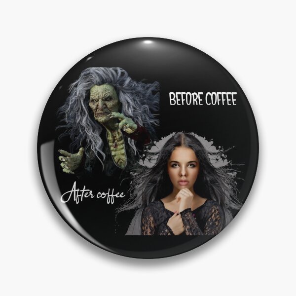 Item preview, Before coffee, after coffee evil witch good witch designed and sold by LeftFieldFunny.