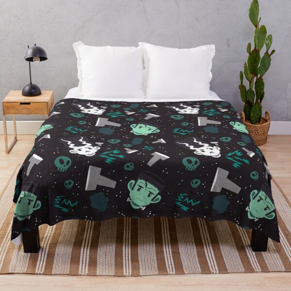 Frankenstein and the Bride Throw Blanket