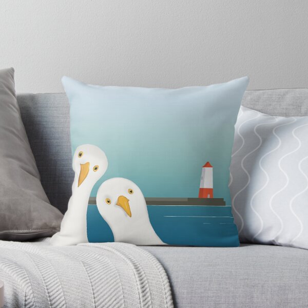 A seagull's Welcome Throw Pillow