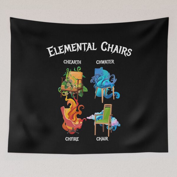 Item preview, Elemental Chairs Chairs Fire Earth designed and sold by MooonTees.