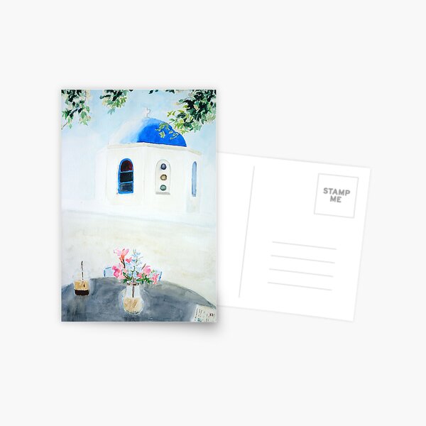 Oia, Santorini 1 (Watercolor) Postcard