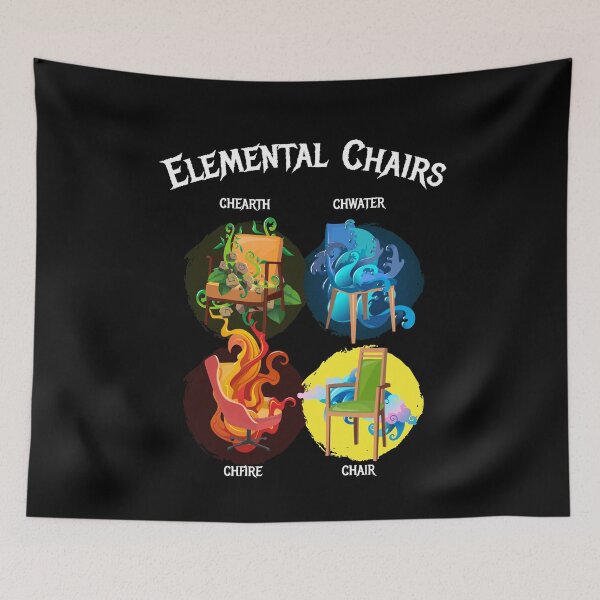 Item preview, Elemental Chairs Chairs Fire Earth designed and sold by MooonTees.