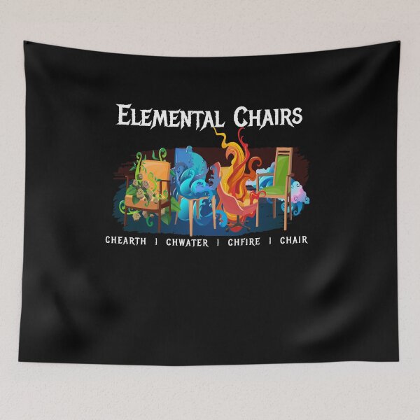 Item preview, Elemental Chairs Chairs Fire Earth designed and sold by MooonTees.