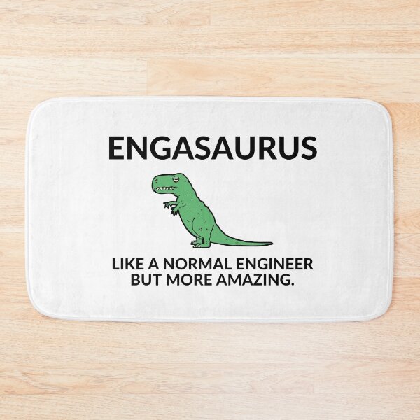 Item preview, Funny cartoon Mechanical ENGINEER Dinosaur designed and sold by OneTimeEngineer.