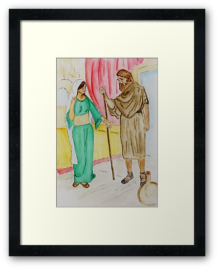 "Elisha and the Shunammite Woman .. 2 Kings 4:8-37" Framed Prints by