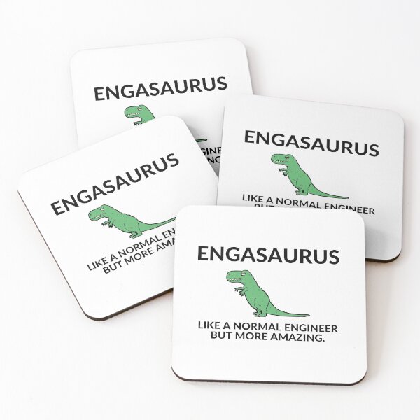 Item preview, Funny cartoon Mechanical ENGINEER Dinosaur designed and sold by OneTimeEngineer.