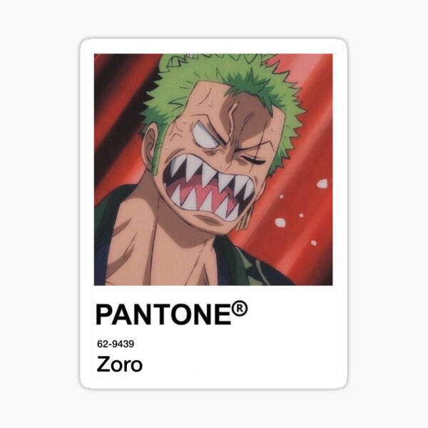 Zoro Anime Pantone Sticker Sticker