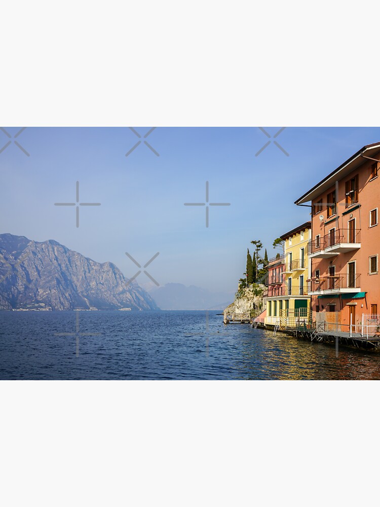 "Malcesine houses facing Garda Lake" Sticker for Sale by AnaFidalgo