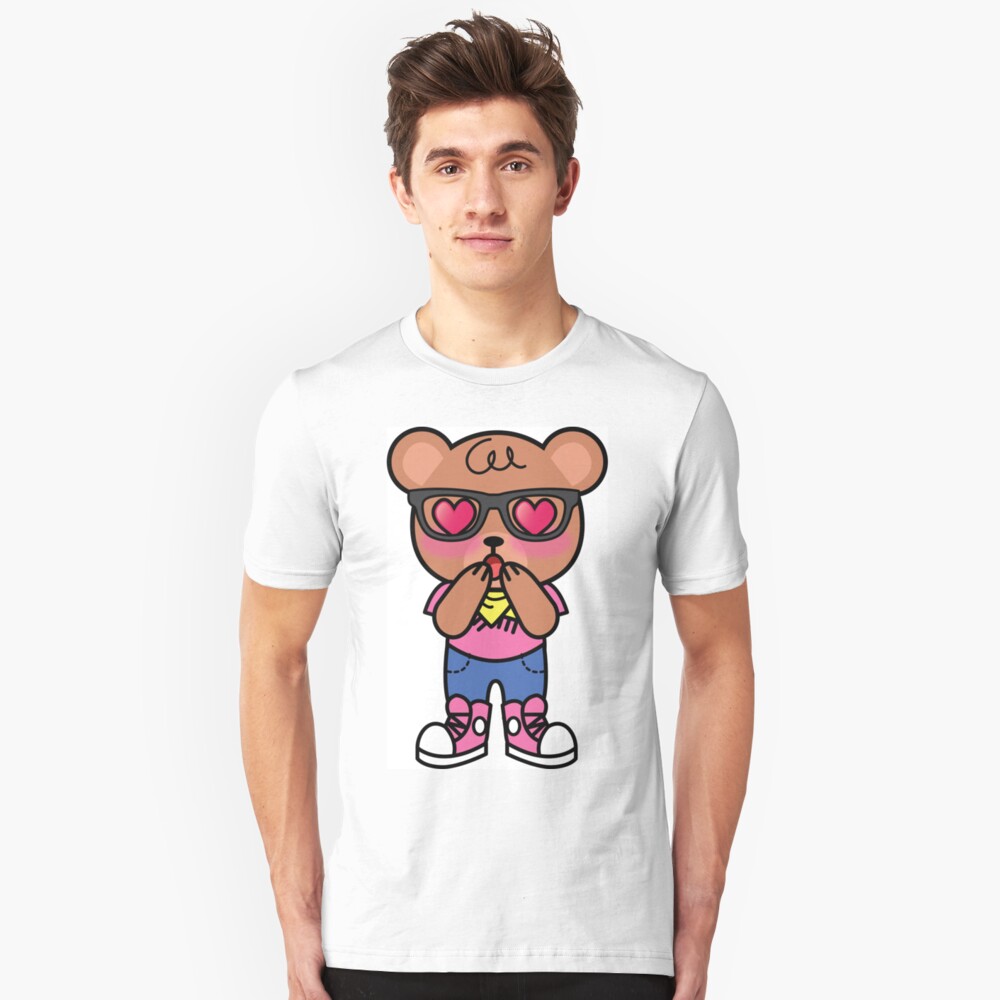 XOHIpsterLoveBear Slim Fit T-Shirt