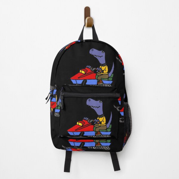 Item preview, Funny T-rex Dinosaur Driving Snow Mobile designed and sold by Nature's Fancy.