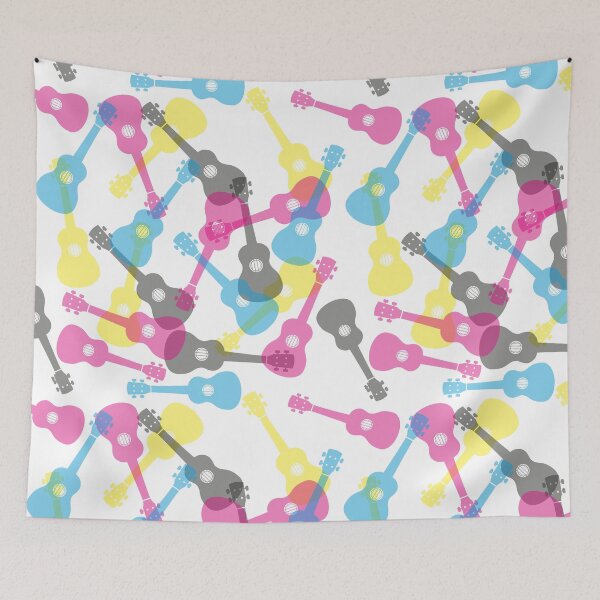 Item preview, Pattern with many colorful Ukuleles designed and sold by chrisbears.