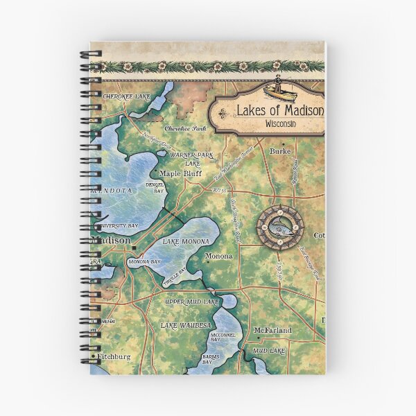 Item preview, Medota Madison Wi lakes map art Lisa Middleton Maps wholesale and hand paintings designed and sold by Lisamiddleton.