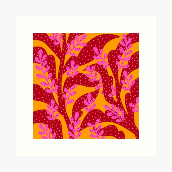 Orange Pink Flora Art Print