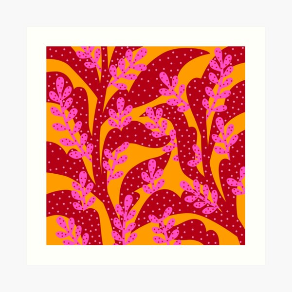 Orange Pink Flora Art Print