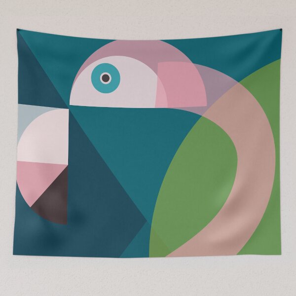 Item preview, Mid Century Abstract Flamingo designed and sold by cloudcuckoo1970.