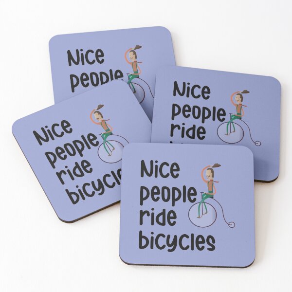 Item preview, Happy Nice People Ride Bicycles designed and sold by themaskgod.