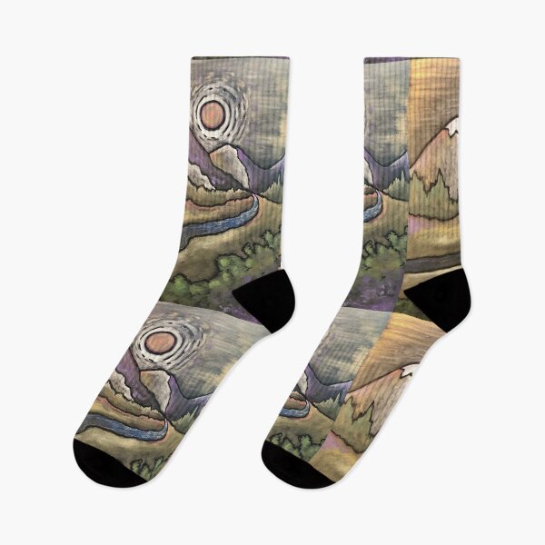 Item preview, MISSING THE MOUNTAINS / Mountain Range / Sun Set / River / Hiking / Climber designed and sold by artenvironments.