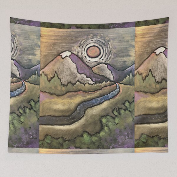 Item preview, MISSING THE MOUNTAINS / Mountain Range / Sun Set / River / Hiking / Climber designed and sold by artenvironments.
