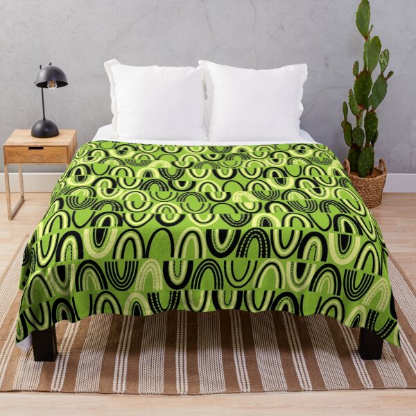 Item preview, Patrón abstracto en forma de media luna / arco: negro, amarillo tiza y verde marciano designed and sold by Artberry.
