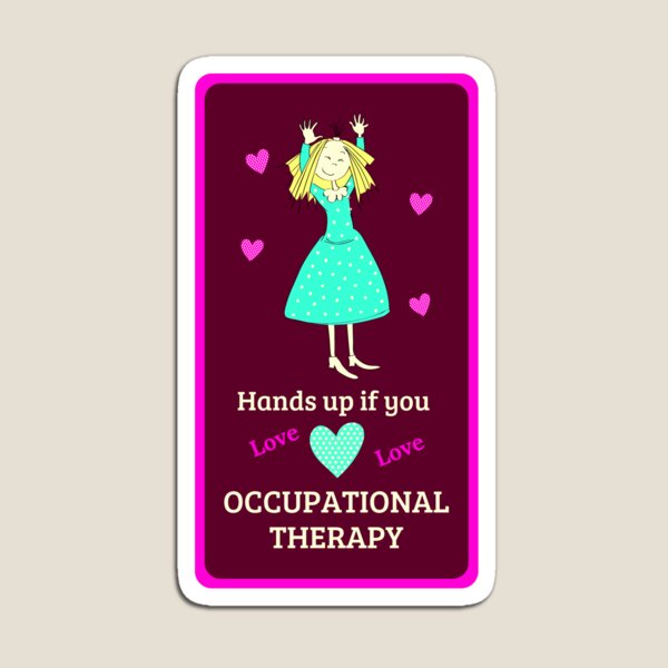 Item preview, Occupational therapy hands up if you love OT burgundy designed and sold by GrammarDance.