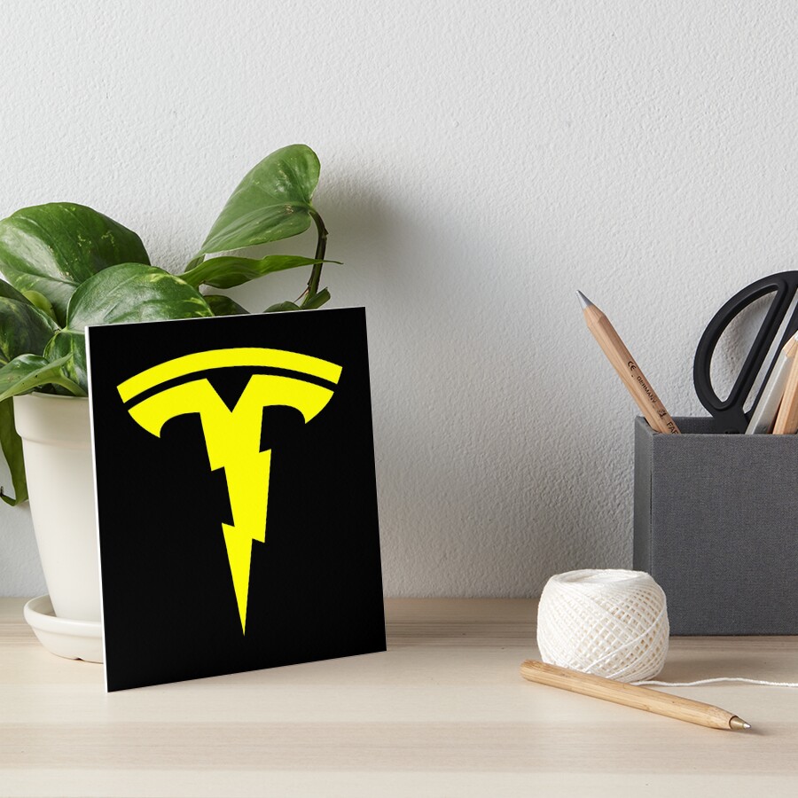 "Tesla Lightning Bolt Logo" Art Board Print for Sale by tenementartster