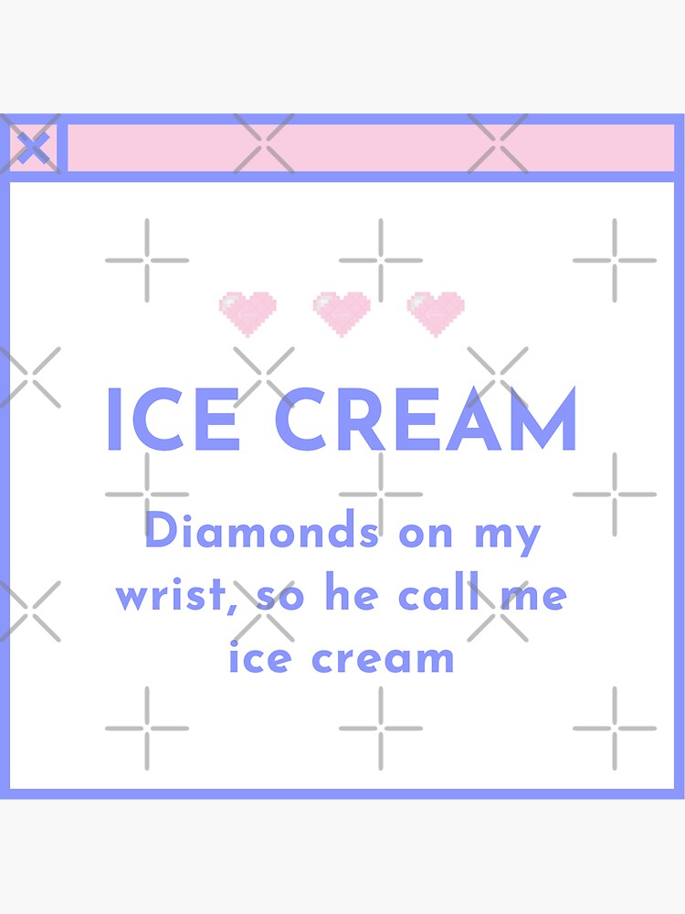 Pegatina « Letra Ice Cream de Blackpink & Selena Gomez» de Asraeyla