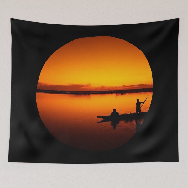 Item preview, Beautiful sunset. Boat during sunset. designed and sold by Windmill Wildflowers.