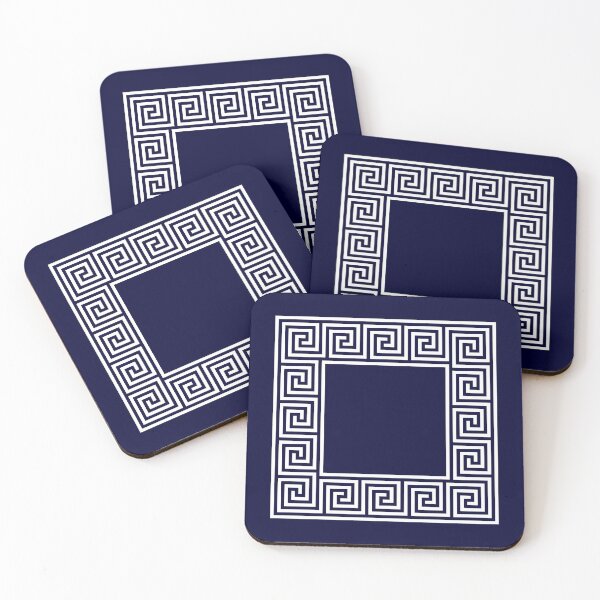 Item preview, Navy Blue Greek Key Meander Square designed and sold by rewstudio.