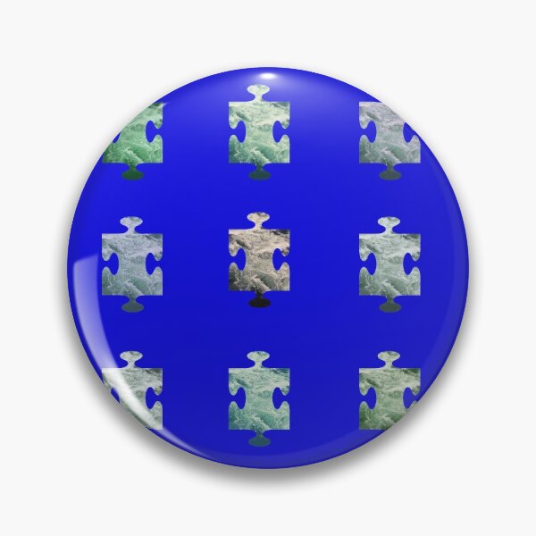 Item preview, Ocean Blue Nagara Falls waves in a rustic design of waves in Puzzle Piece Pattern in Blue Background  designed and sold by Vero De.