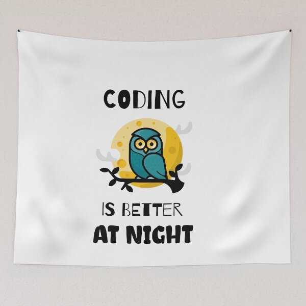 Item preview, Coding is Better at Night designed and sold by SpooTeeDesign.