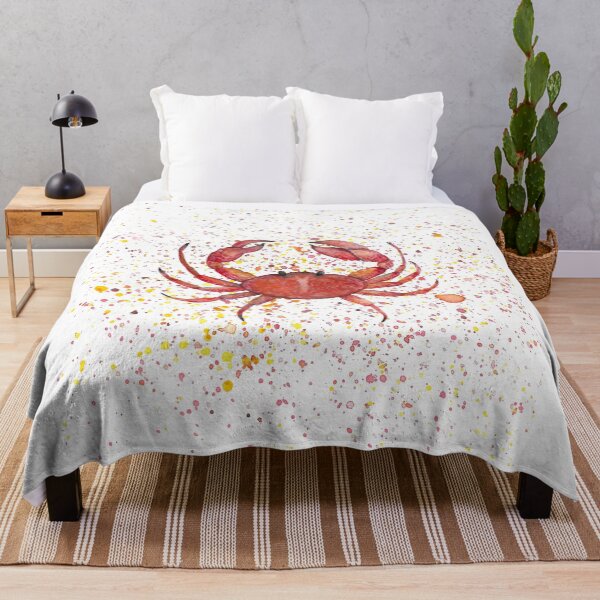 Aperçu de l'œuvre Art de crabe splash couleur aquarelle rouge créée et vendue par TriadArtDesign.