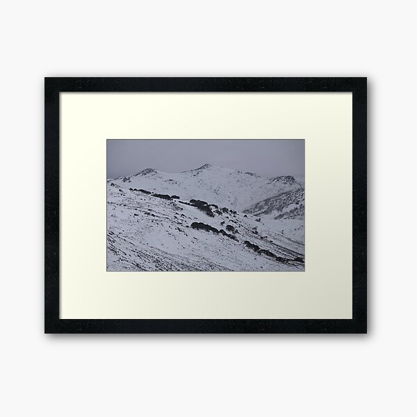 Main Range - Charcoal Mountains Framed Art Print